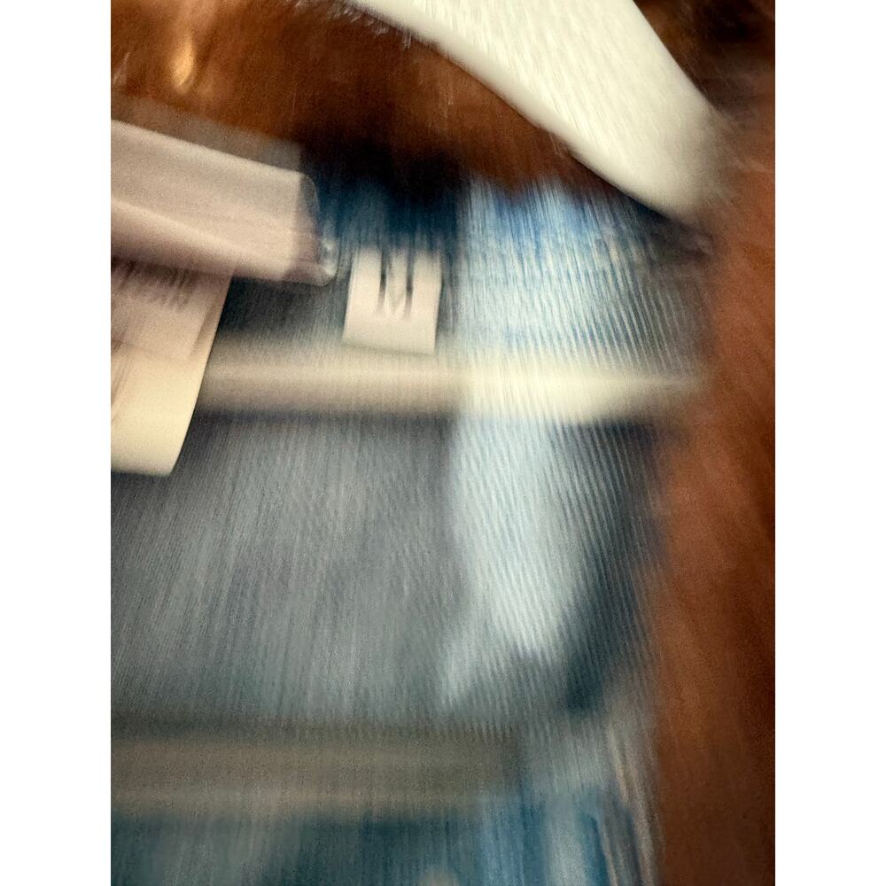 Jacket Happy by Debbie Clemens blue and brown cow hide denim‎ jacket fur lined - Picture 5 of 14